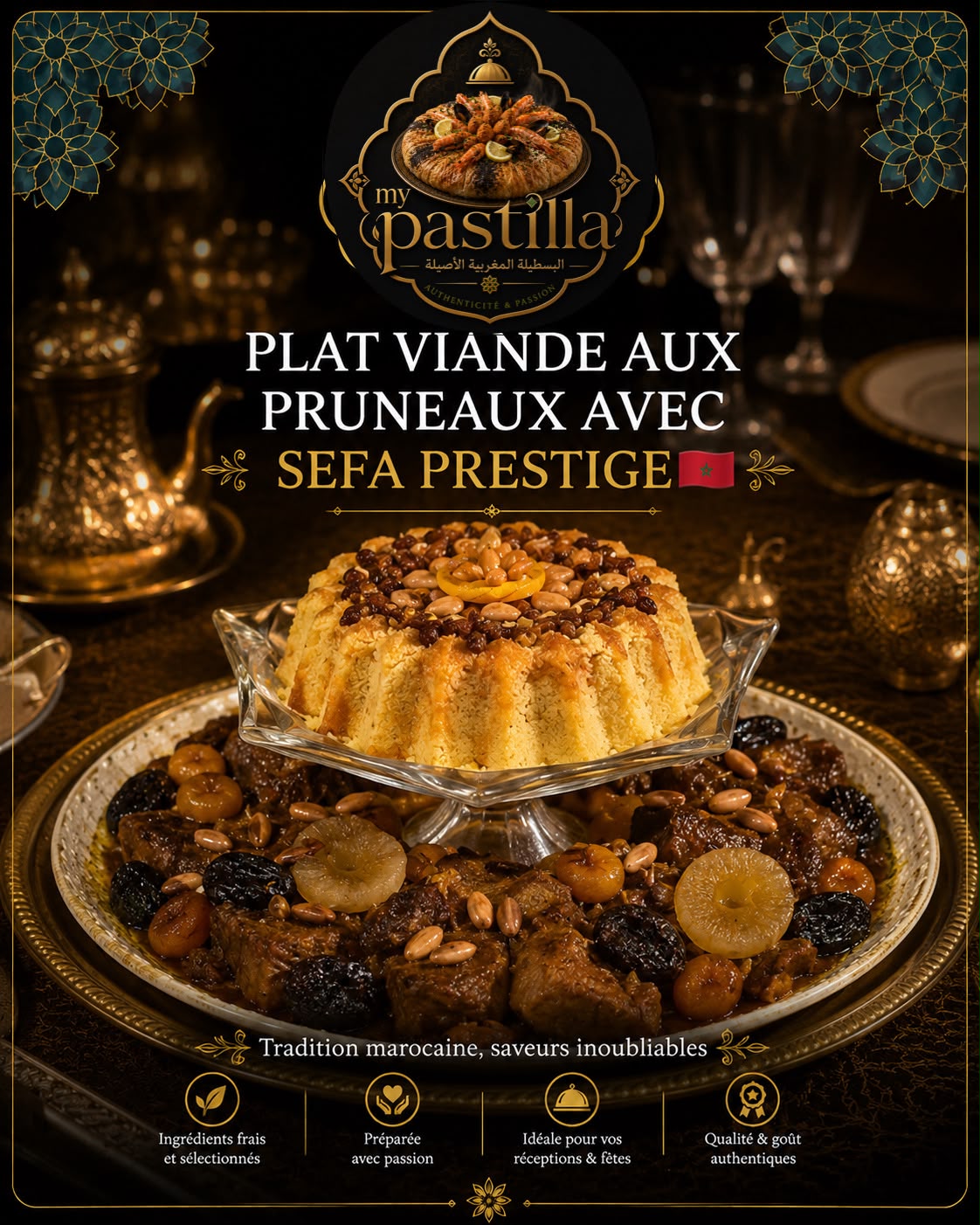 Plat Viandes aux Pruneaux avec Seffa
